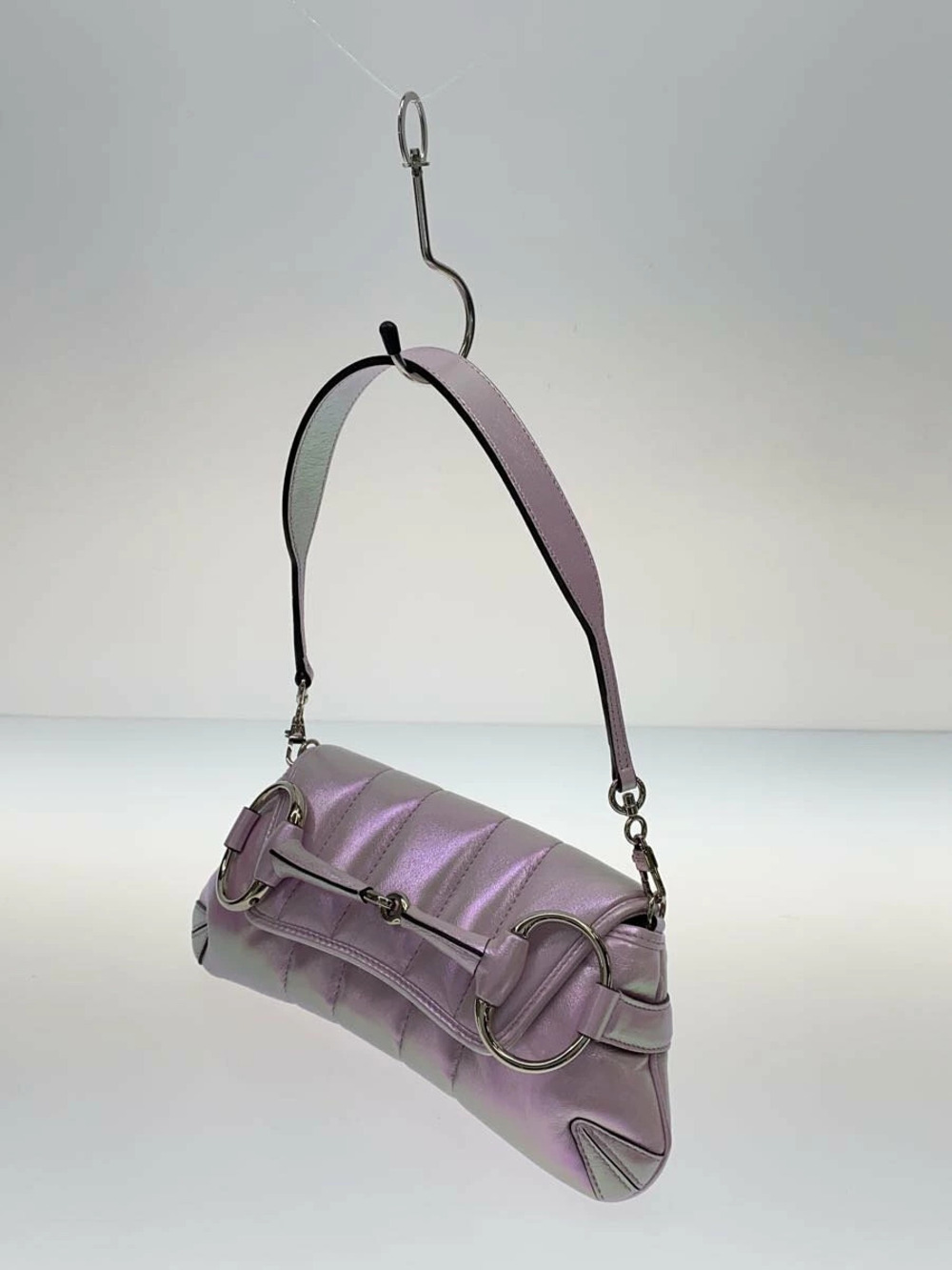 Gucci Chain Pink Horsebit Bag Shoulder Pink